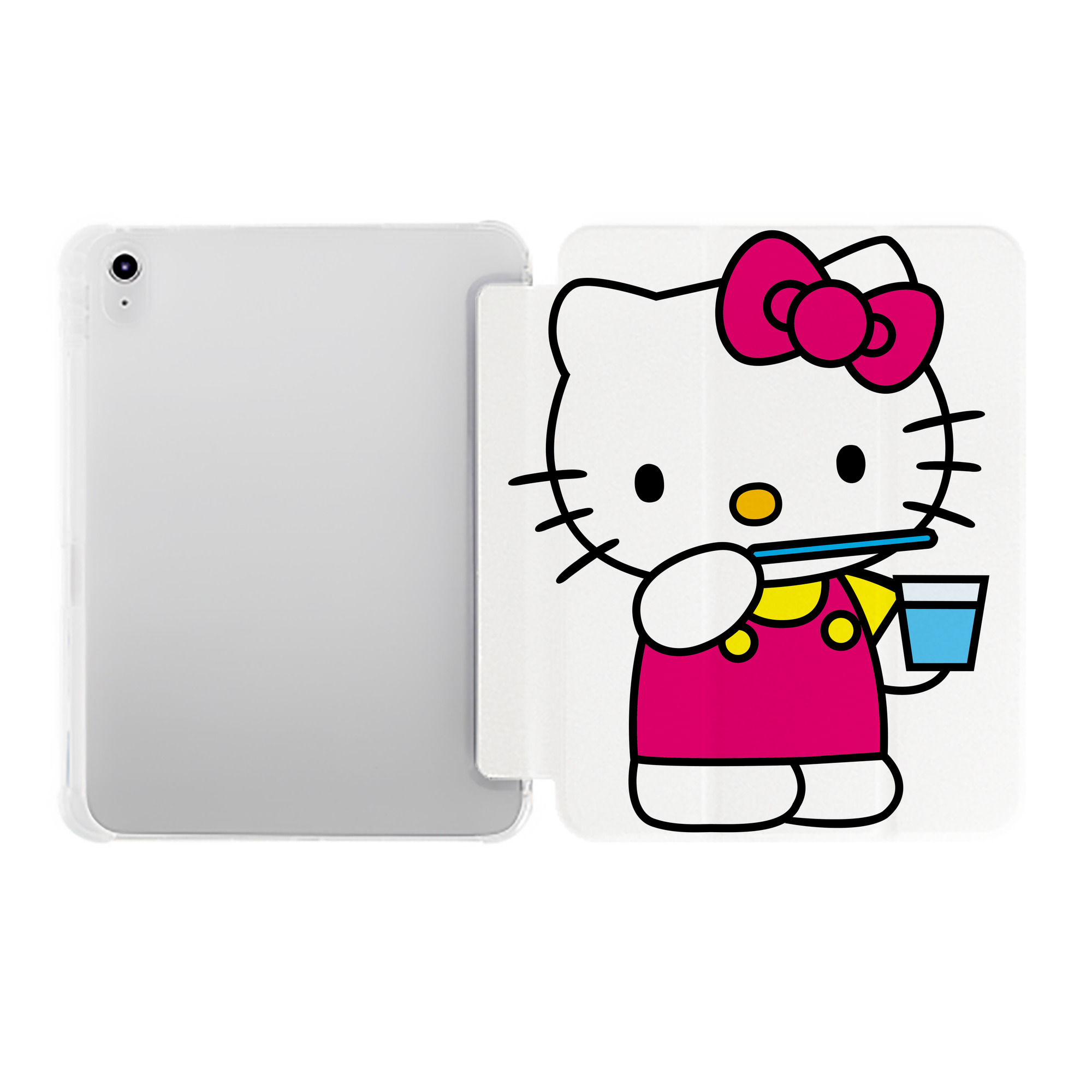 （画像用） Hello Kitty ハローキティ IPad ケース ペン収納付き 三つ折りスタンド PUレザー×シリコン 対応機種9.5/10.5/10.9インチ